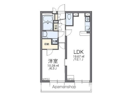 レオパレス心[1LDK/41.63m2]の間取図
