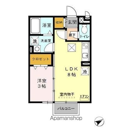 アルバ　Ｂ[1LDK/28.98m2]の間取図