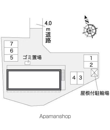 レオパレスたゆたり[1K/19.87m2]の配置図