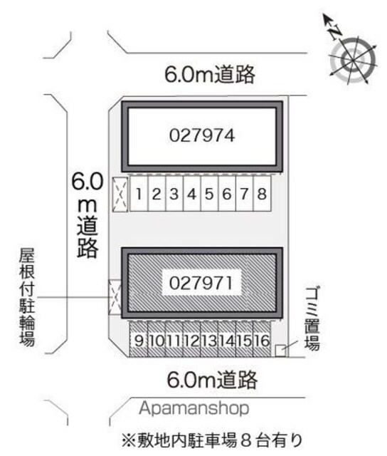 レオパレスサニーコートＡ[2DK/49.68m2]の配置図