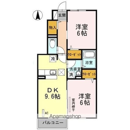 セリエース[2DK/50.8m2]の間取図
