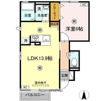 Ｍｙーｒｏｏｍ　東勝山[1LDK/45.74m2]の間取図
