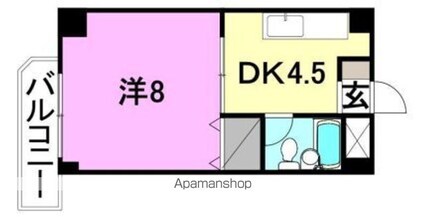 岡崎第２ビル[1DK/23.49m2]の間取図