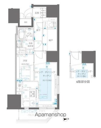 ＺＯＯＭ信濃町[1LDK/43.34m2]の間取図