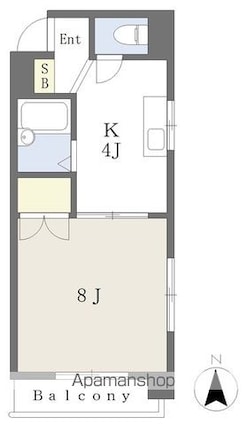 レジデンス矢野[1K/26.28m2]の間取図