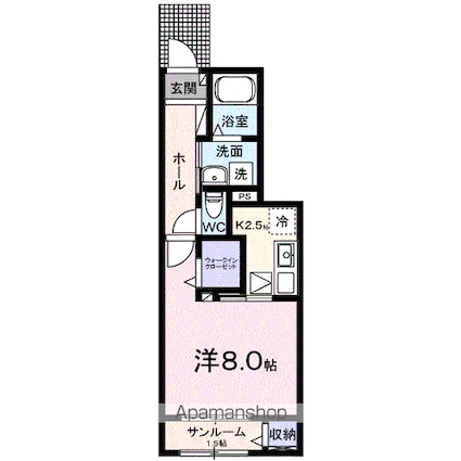 エルマーⅠ[1K/33.2m2]の間取図