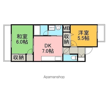 愛知県名古屋市北区大曽根４丁目[2DK/45m2]の間取図