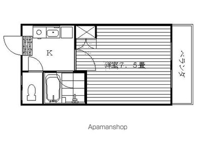 長野県長野市大字北長池[1K/24m2]の間取図