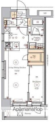 ＶＥＲＸＥＥＤ　ＡＳＡＫＵＳＡ[1LDK/40.57m2]の間取図