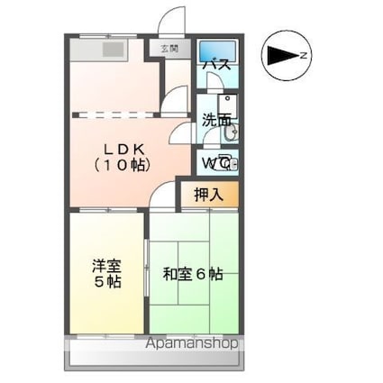 ラ・フォーレ神谷[2LDK/44.55m2]の間取図