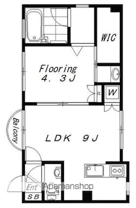 メゾンデルミエール[1LDK/32m2]の間取図
