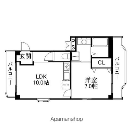 マンションＶＥＮＷ[1LDK/46m2]の間取図