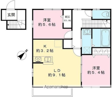 アリビオＡ（ＺＥＨ）[2LDK/60.19m2]の間取図
