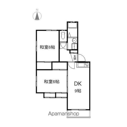 長野県長野市大字高田[2DK/47.79m2]の間取図