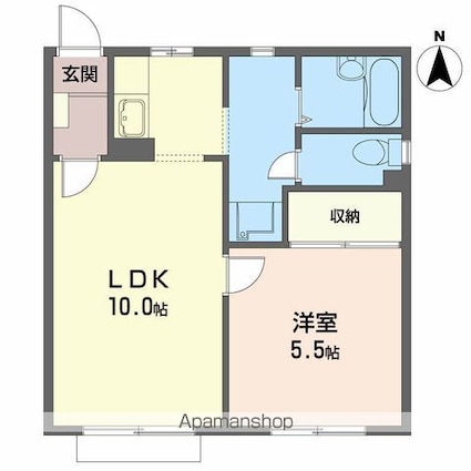 フレグランスＫ[1LDK/36m2]の間取図