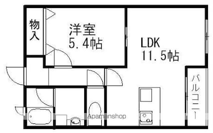 Ａｎｅｓｉｓ守山[1LDK/40m2]の間取図