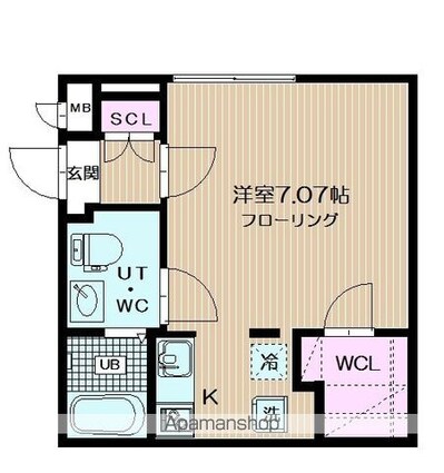 ブランシェ荏原中延[1R/23.23m2]の間取図