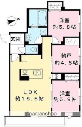 トゥインクル　ヴィータ[2SLDK/71.57m2]の間取図