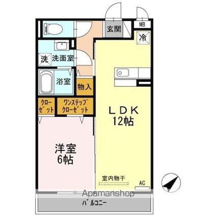 サンセッテ２１[1LDK/45.04m2]の間取図