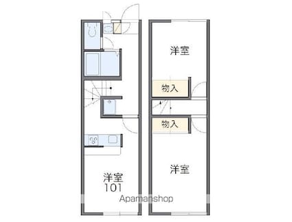香川県高松市木太町[2DK/49.68m2]の間取図