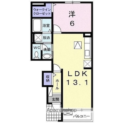 香川県綾歌郡綾川町萱原[1LDK/45.33m2]の間取図