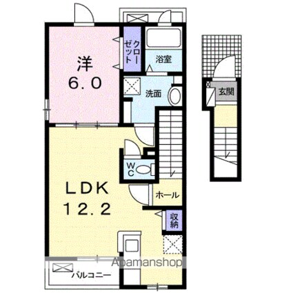 ロカルモラン　Ａ[1LDK/46.9m2]の間取図