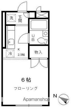 エクレール　芦花公園[1R/21.53m2]の間取図