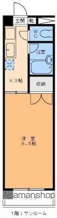 メゾンマキ[1K/24.75m2]の間取図
