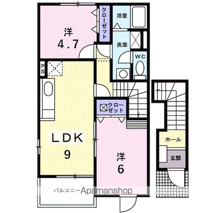 ファミール[2LDK/47.13m2]の間取図