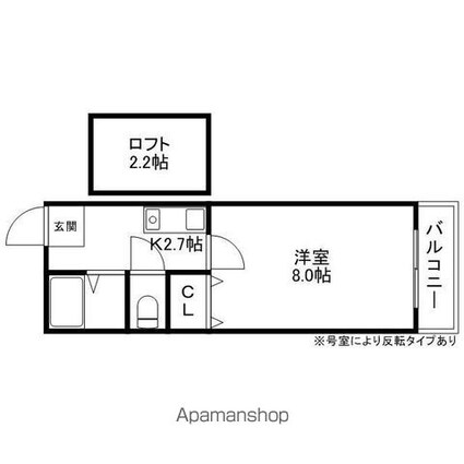 ＷＥＳＴ　ＷＩＮＧ[1K/23.47m2]の間取図
