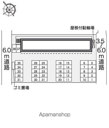 レオパレスヌーヴォグラン富久山[1K/20.81m2]の配置図