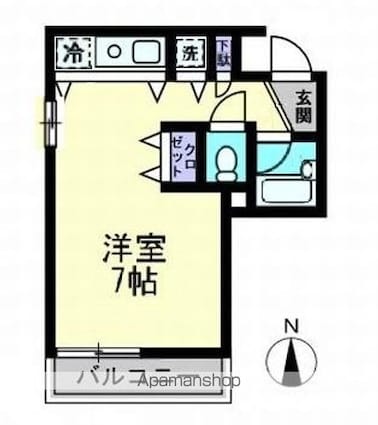 フォレストコート藤塚[1R/23.98m2]の間取図