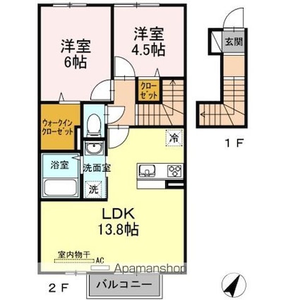 ビューメゾン[2LDK/59.57m2]の間取図