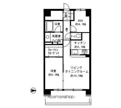パークキューブ東品川[1LDK/60.32m2]の間取図