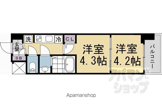 東海道本線 京都駅 徒歩8分 7階建 新築の間取り写真