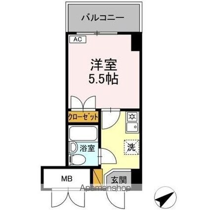 コンフォール小泉[1K/17.58m2]の間取図