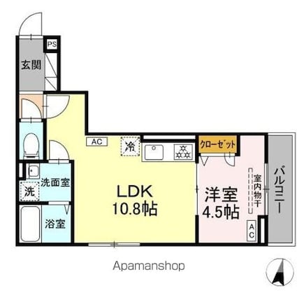セレスティア大島[1LDK/36.13m2]の間取図