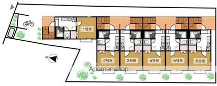 東京都足立区皿沼３丁目[1K/21.76m2]の配置図