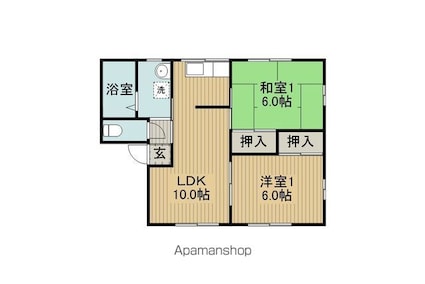 フレグランスカサイＣ棟[2LDK/57.8m2]の間取図