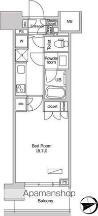 エミリブ石神井公園[1K/29.44m2]の間取図