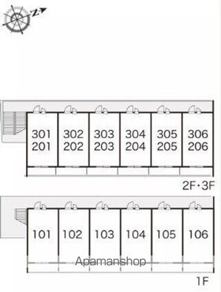 香川県高松市東山崎町[1K/23.18m2]の配置図