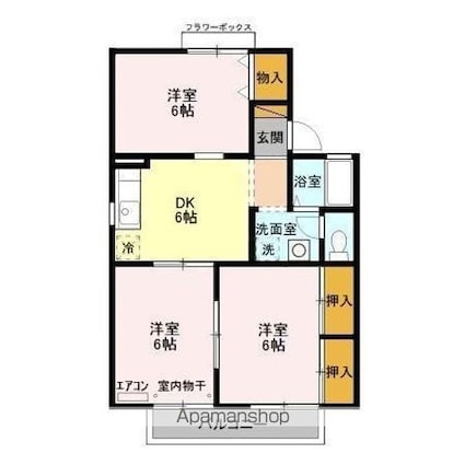 ネオサカエハイツ[3DK/53.46m2]の間取図