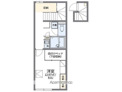 レオパレス裾花Ⅱ[1K/28.02m2]の間取図