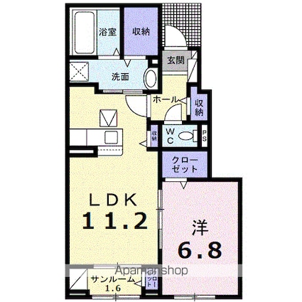 オ　シャン[1LDK/50.16m2]の間取図