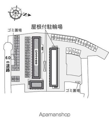 レオパレスムカイハラ[1K/23.18m2]の配置図
