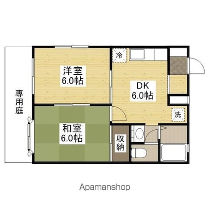 広島県広島市安芸区船越５丁目[2DK/39.75m2]の間取図