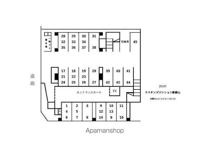 ライオンズマンション新都心[3LDK/68.13m2]の配置図