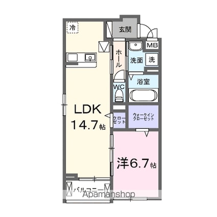 カーサ・ソレイユ　Ａ[1LDK/50.58m2]の間取図