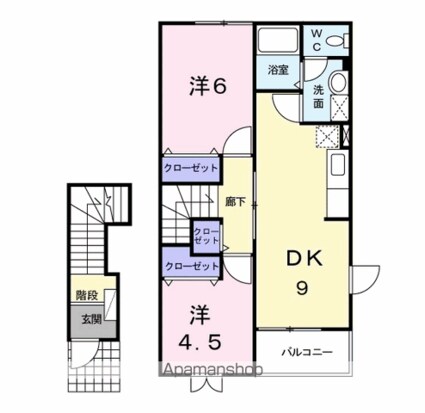 アヴニールⅧ[2DK/51.67m2]の間取図