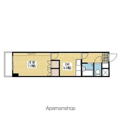 グランシェル１２[1DK/30.5m2]の間取図